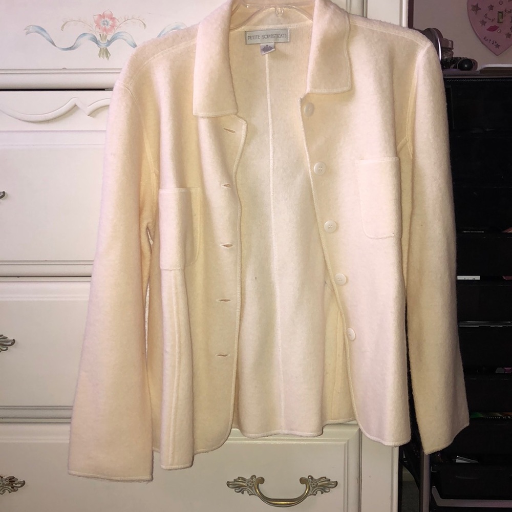 Vintage cream wool blazer